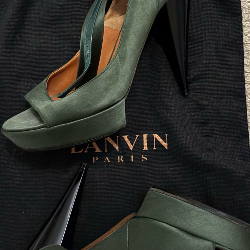 Lanvin Satin Green Women's heels